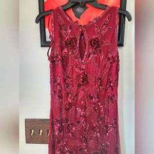 Formal sheath dress hand beading